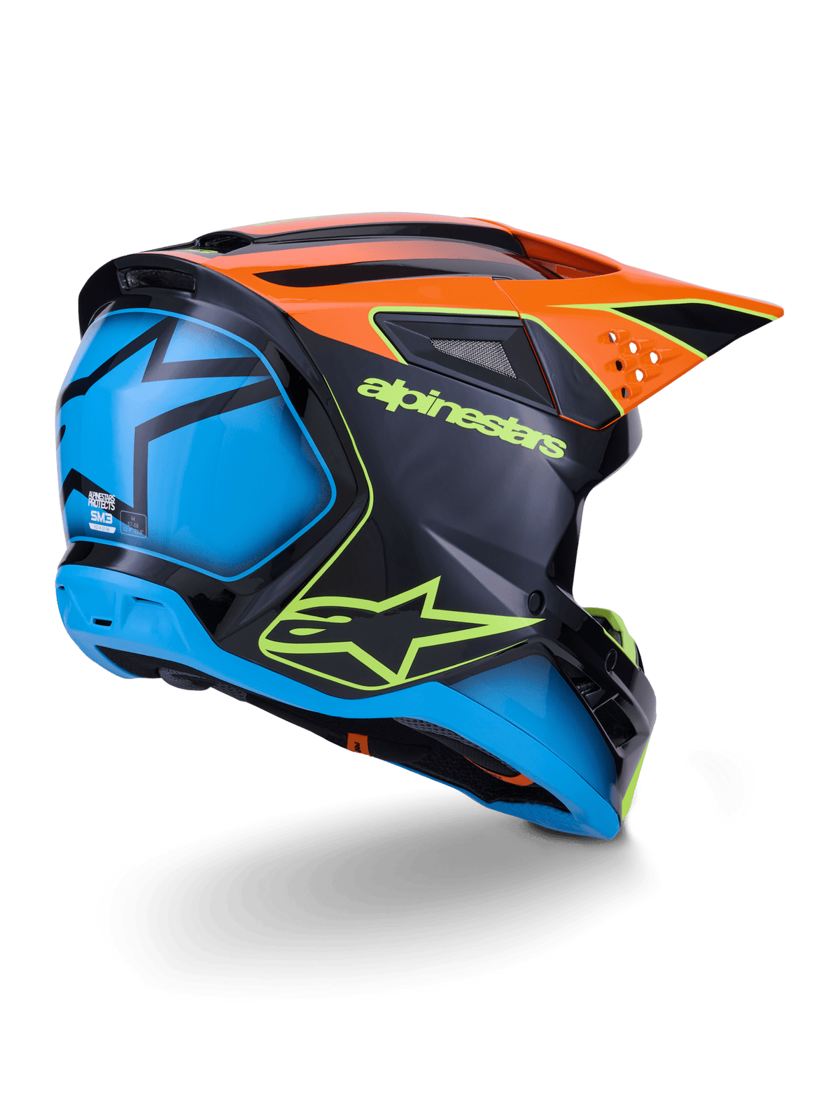 Alpinestars S-M3 Fray Helmet ECE 22.06 Black Orange Yellow - MxProStoreParts