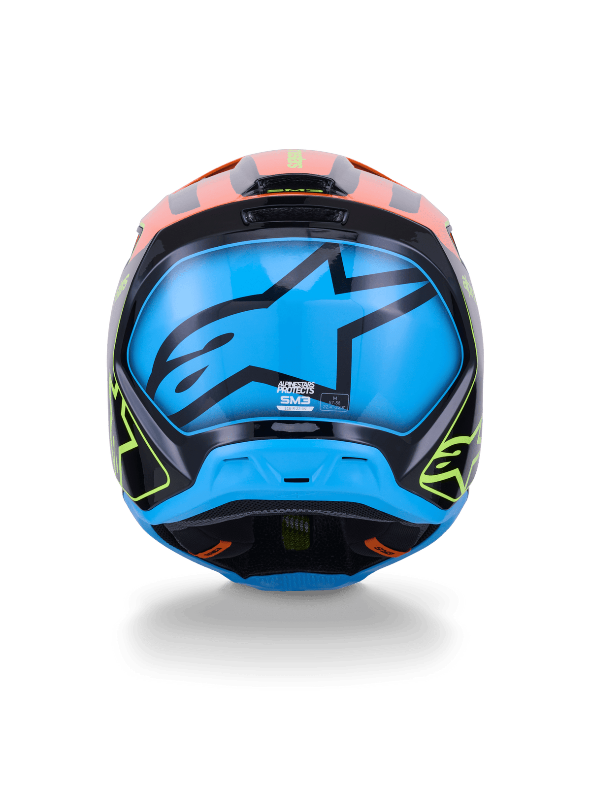 Alpinestars S-M3 Fray Helmet ECE 22.06 Black Orange Yellow - MxProStoreParts