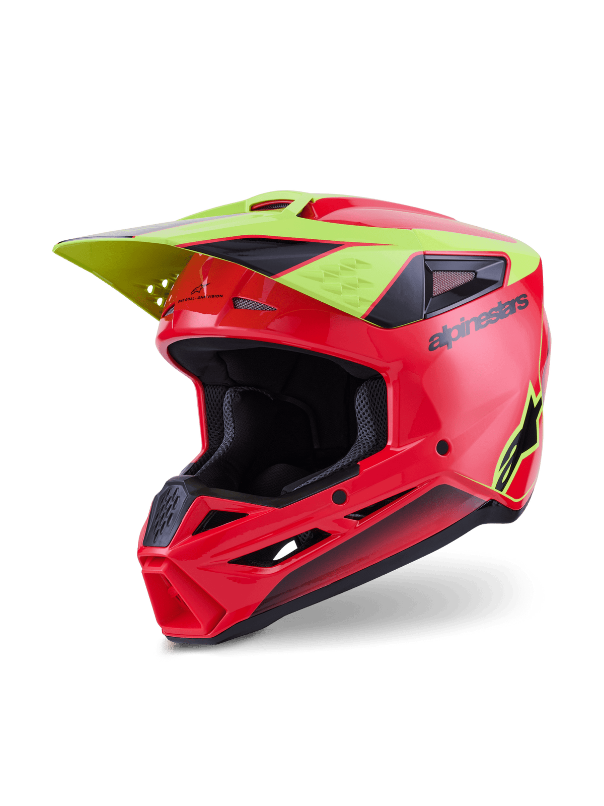Alpinestars S-M3 Fray Helmet ECE 22.06 Fluo Black Glossy - MxProStoreParts