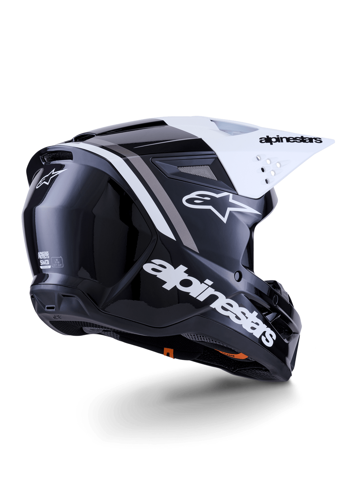 Alpinestars S-M3 Radium Helm ECE 22.06 Schwarz Weiß Grau Glänzend - MxProStoreParts