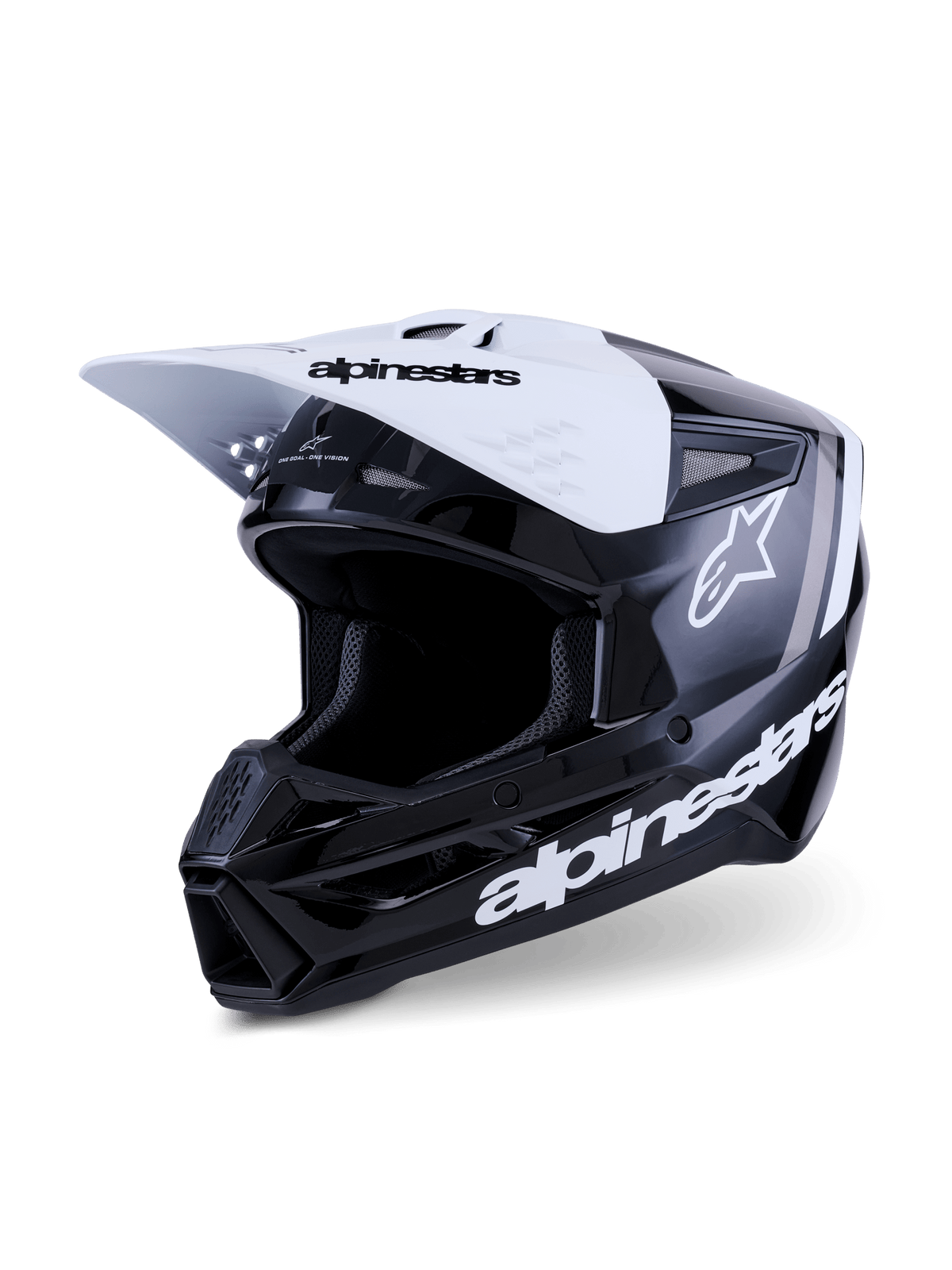 Alpinestars S-M3 Radium Helm ECE 22.06 Schwarz Weiß Grau Glänzend - MxProStoreParts