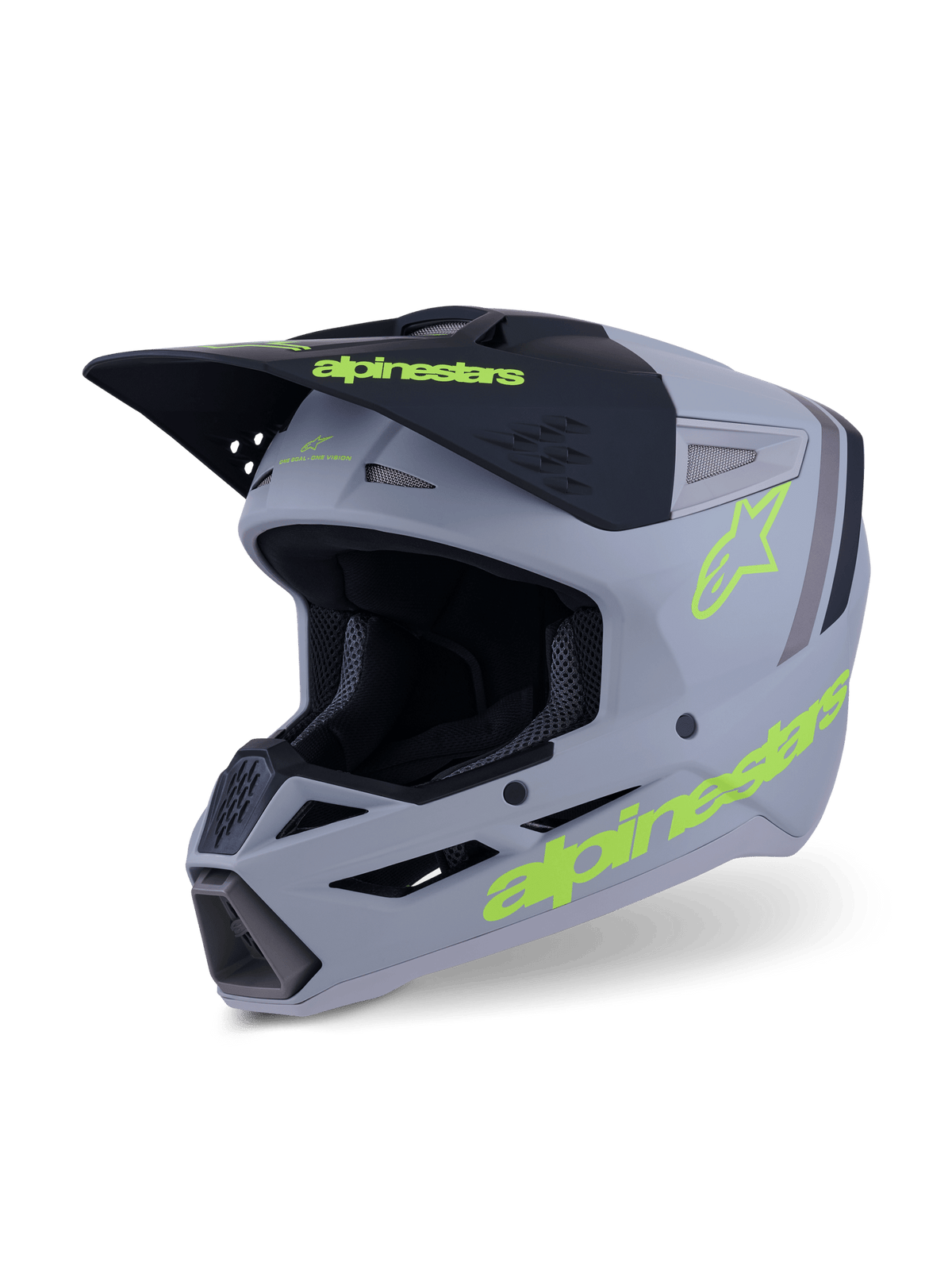 Alpinestars S-M3 Radium Casque Gris Noir Jaune Fl Matt - MxProStoreParts