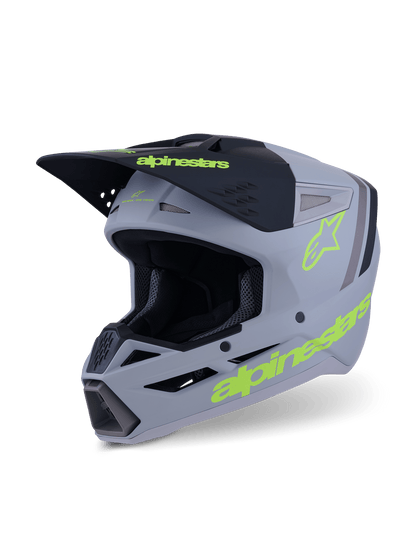 Alpinestars S-M3 Radium Casque Gris Noir Jaune Fl Matt - MxProStoreParts