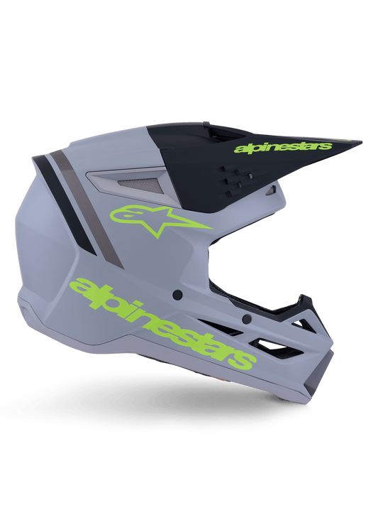 Alpinestars S-M3 Radium Casque Gris Noir Jaune Fl Matt