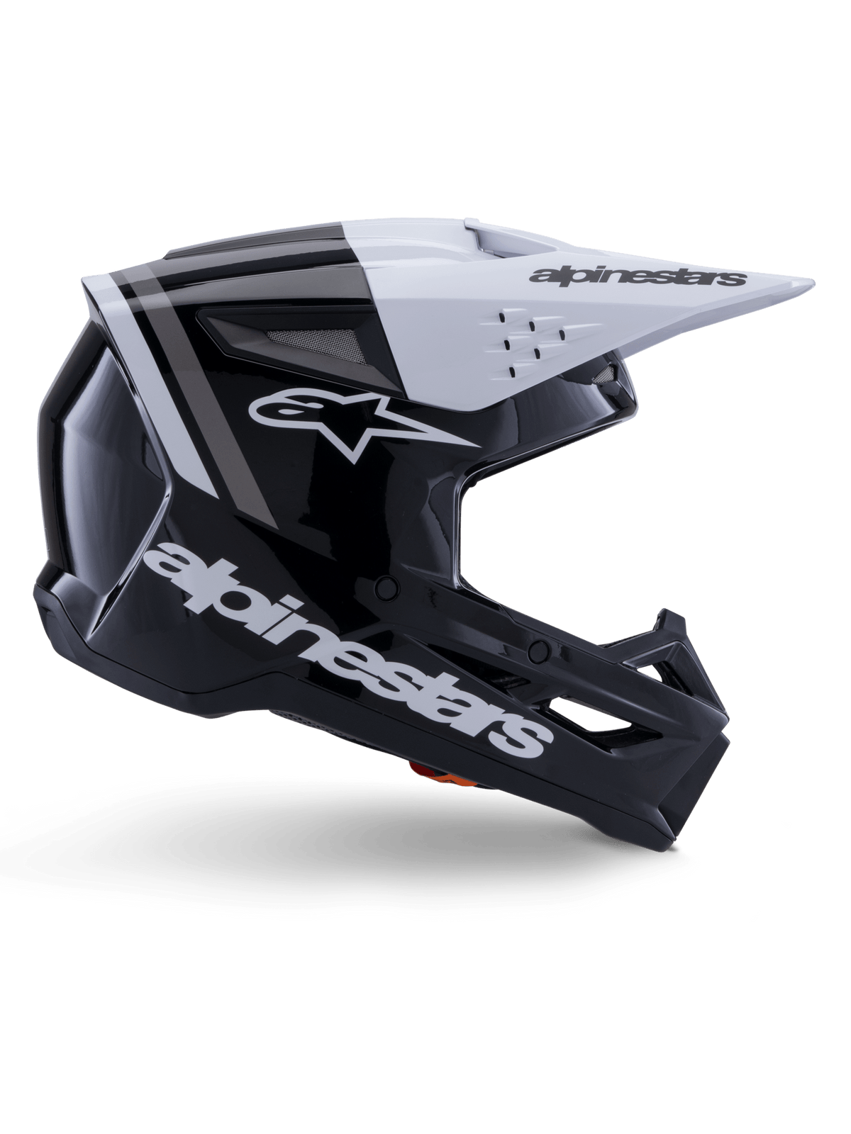 Alpinestars S-M3 Radium Helm ECE 22.06 Schwarz Weiß Grau Glänzend - MxProStoreParts