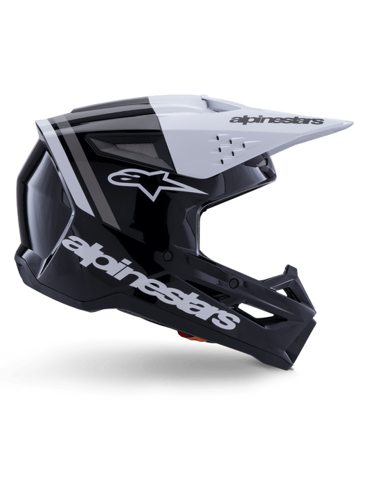 Alpinestars S-M3 Radium Helmet ECE 22.06 Black White Gray Glossy