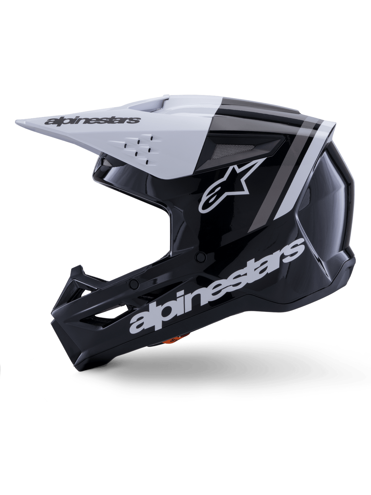 Alpinestars S-M3 Radium Helm ECE 22.06 Schwarz Weiß Grau Glänzend - MxProStoreParts