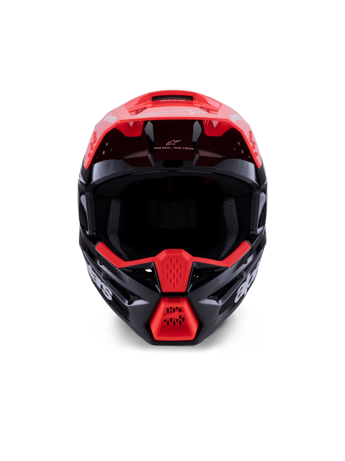 Alpinestars S-M3 Radium Casque brillant noir, rouge fluo et blanc - MxProStoreParts