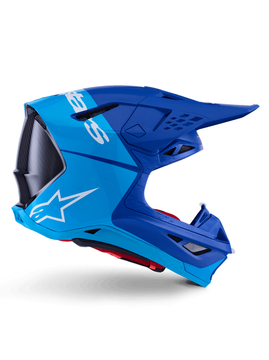 Casque Alpinestars Supertech M10 Flood en fibre de carbone Bleu Noir