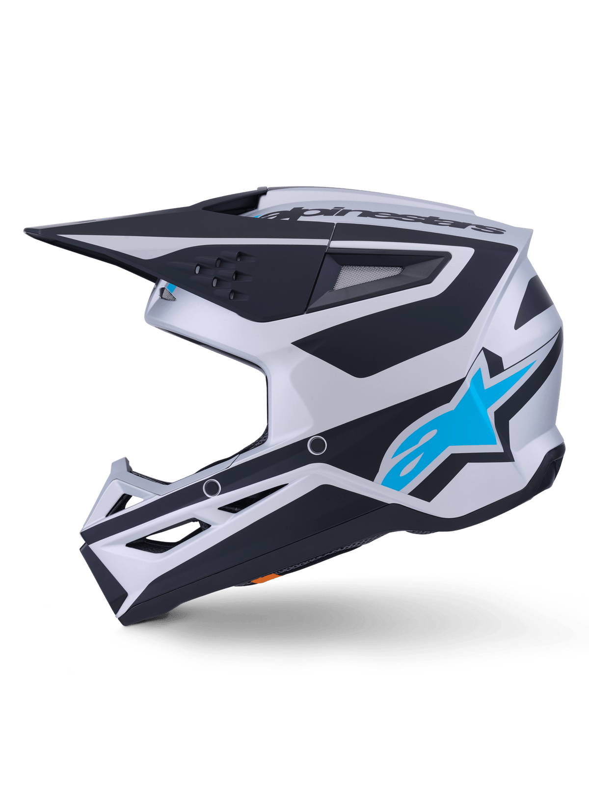 Alpinestars S-M3 Heat Casco ECE 22.06 Plata Azul Negro Mate - MxProStoreParts