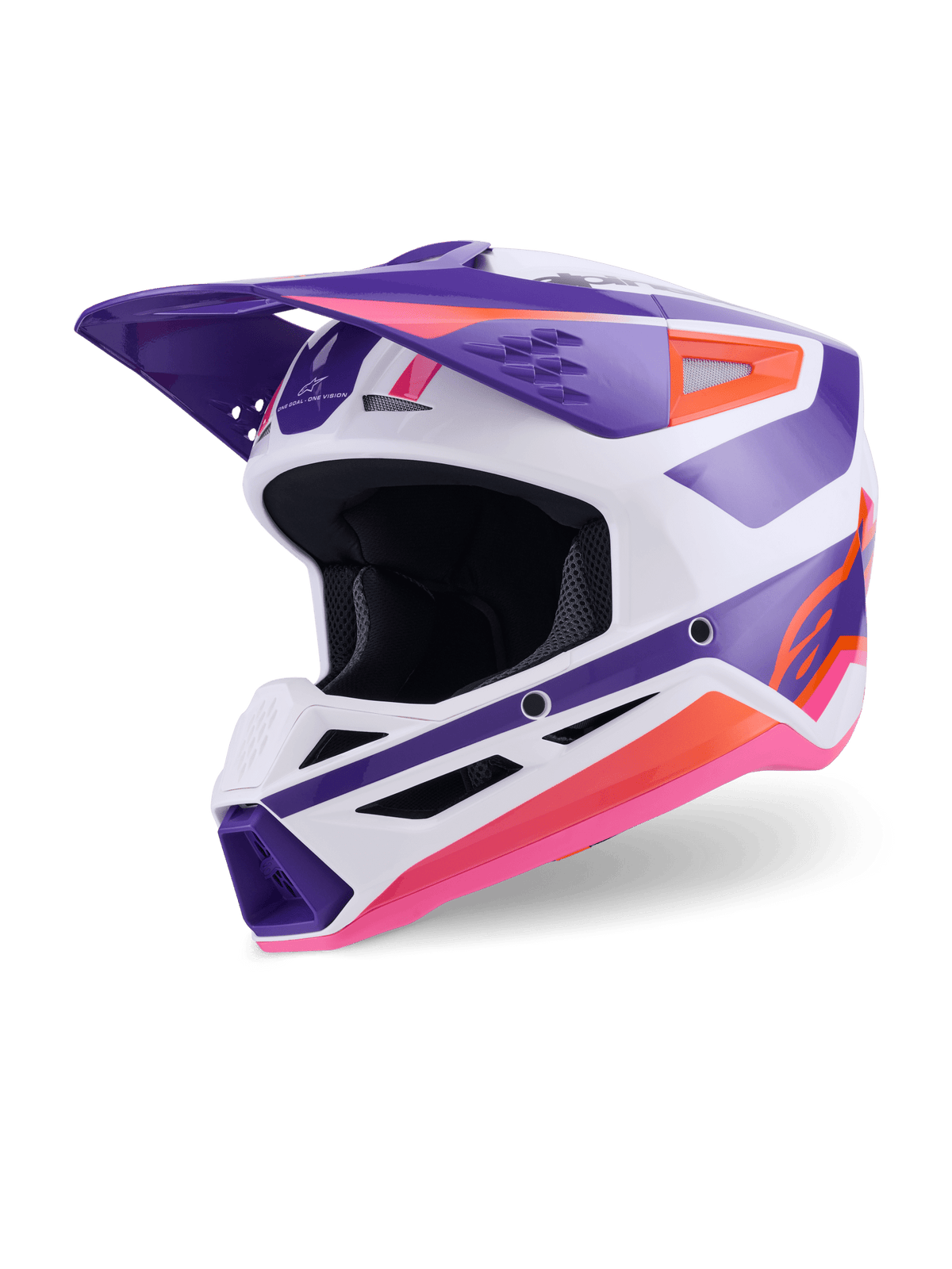 Alpinestars S-M3 Casque Chauffant Thermo-injecté Blanc Violet Rose Brillant - MxProStoreParts