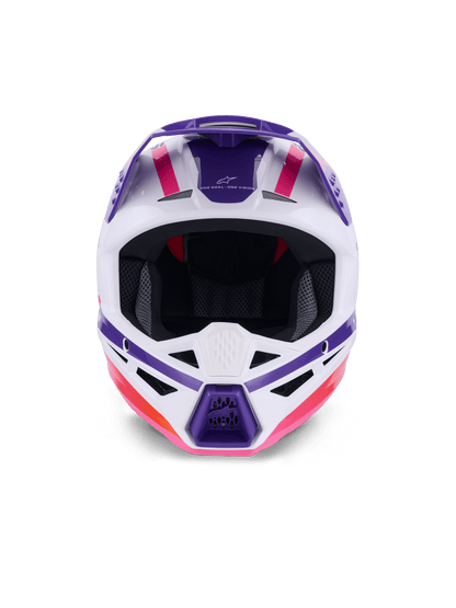 Alpinestars S-M3 Casque Chauffant Thermo-injecté Blanc Violet Rose Brillant - MxProStoreParts