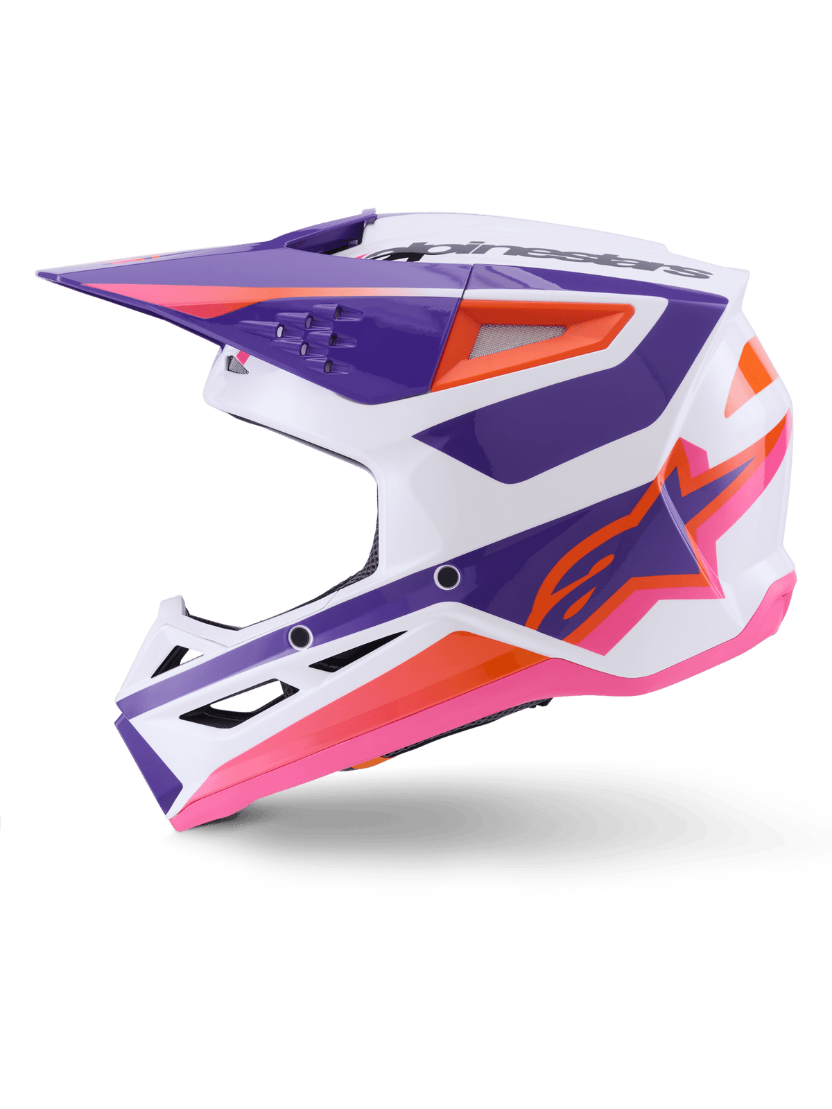 Alpinestars S-M3 Casque Chauffant Thermo-injecté Blanc Violet Rose Brillant - MxProStoreParts