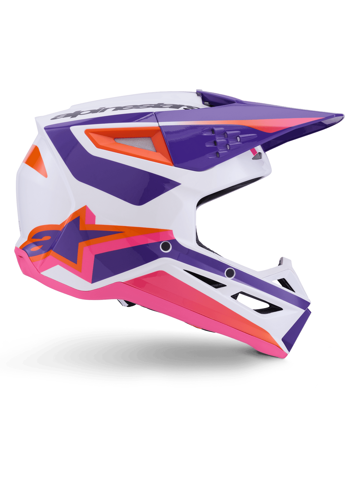 Alpinestars S-M3 Casque Chauffant Thermo-injecté Blanc Violet Rose Brillant - MxProStoreParts
