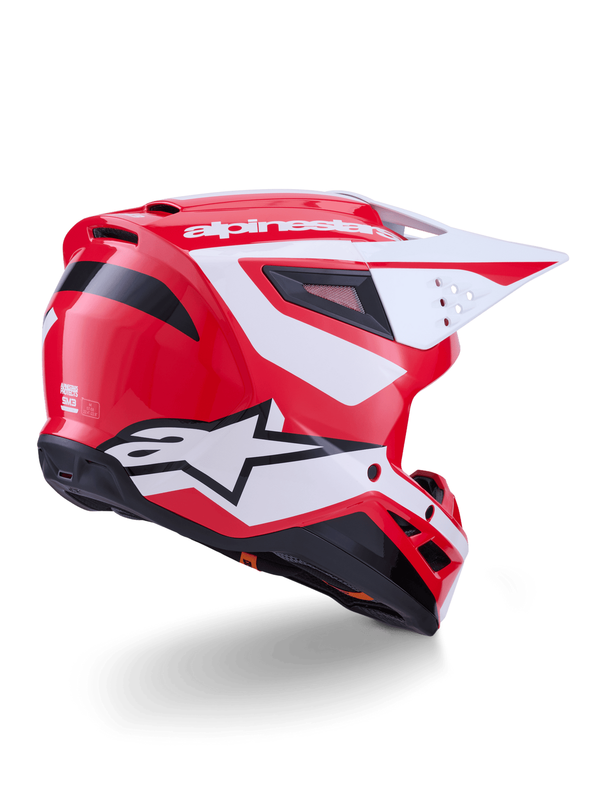 Alpinestars S-M3 Heat Casque ECE 22.06 Rouge Blanc Noir Brillant - MxProStoreParts