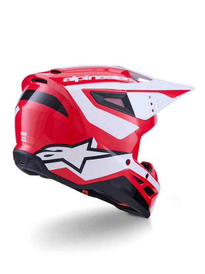 Alpinestars S-M3 Heat Casque ECE 22.06 Rouge Blanc Noir Brillant - MxProStoreParts