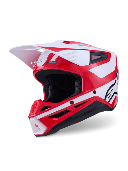 Alpinestars S-M3 Heat Casque ECE 22.06 Rouge Blanc Noir Brillant - MxProStoreParts