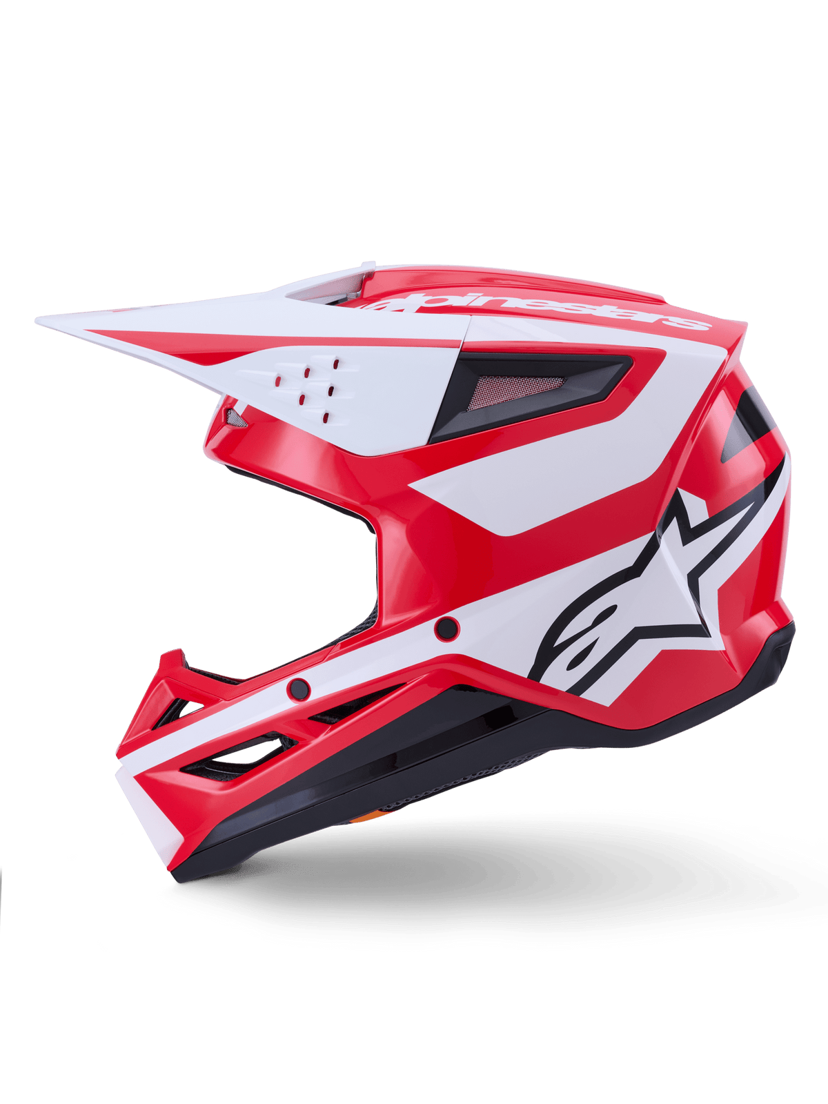 Alpinestars S-M3 Heat Casque ECE 22.06 Rouge Blanc Noir Brillant - MxProStoreParts