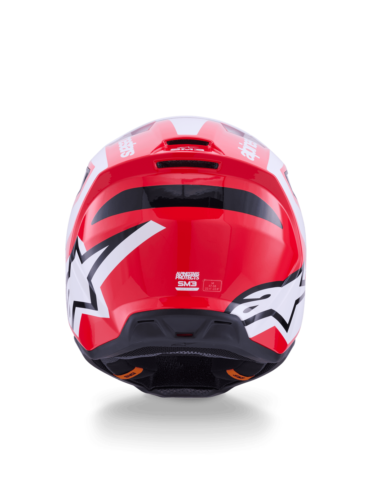 Alpinestars S-M3 Heat Casque ECE 22.06 Rouge Blanc Noir Brillant - MxProStoreParts