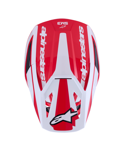 Alpinestars S-M3 Heat Casque ECE 22.06 Rouge Blanc Noir Brillant - MxProStoreParts