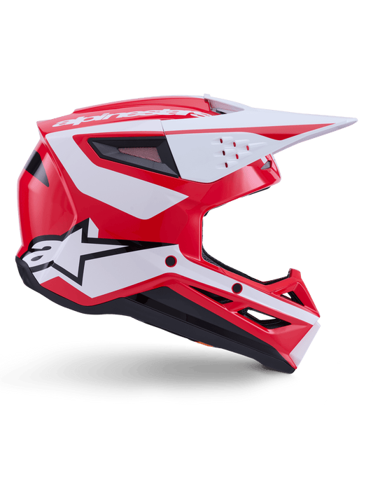 Alpinestars S-M3 Heat Helmet ECE 22.06 Glossy Red, White, and Black