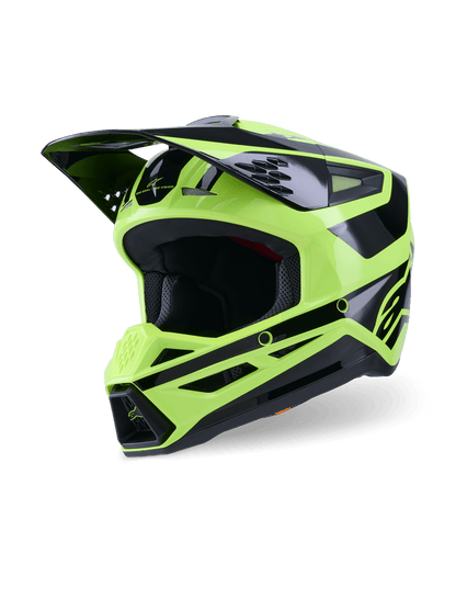Alpinestars S-M3 Heat Casco ECE 22.06 Amarillo Fluorescente y Negro Brillante - MxProStoreParts