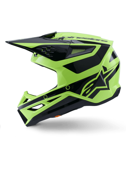 Alpinestars S-M3 Heat Casco ECE 22.06 Amarillo Fluorescente y Negro Brillante - MxProStoreParts