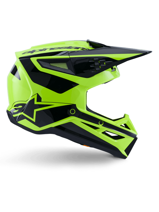 Alpinestars S-M3 Heat Casco ECE 22.06 Amarillo Fluorescente y Negro Brillante