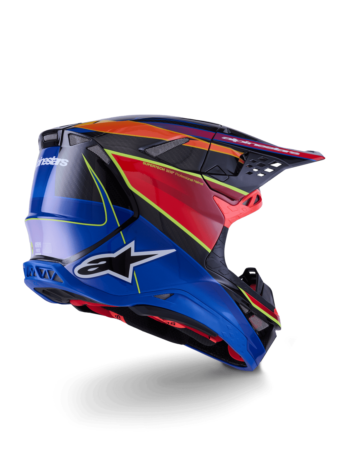 Alpinestars Casque Supertech M10 Era Fluo Brillant Bleu Rouge Jaune - MxProStoreParts