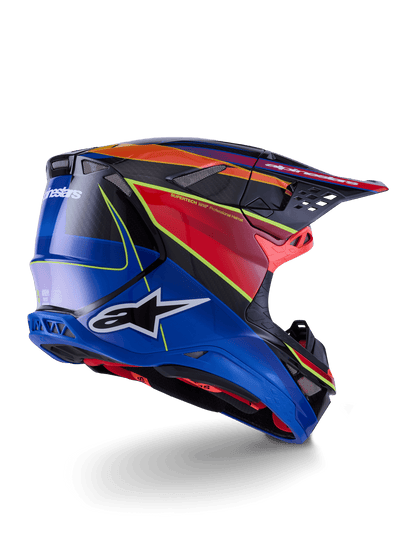 Alpinestars Casque Supertech M10 Era Fluo Brillant Bleu Rouge Jaune - MxProStoreParts