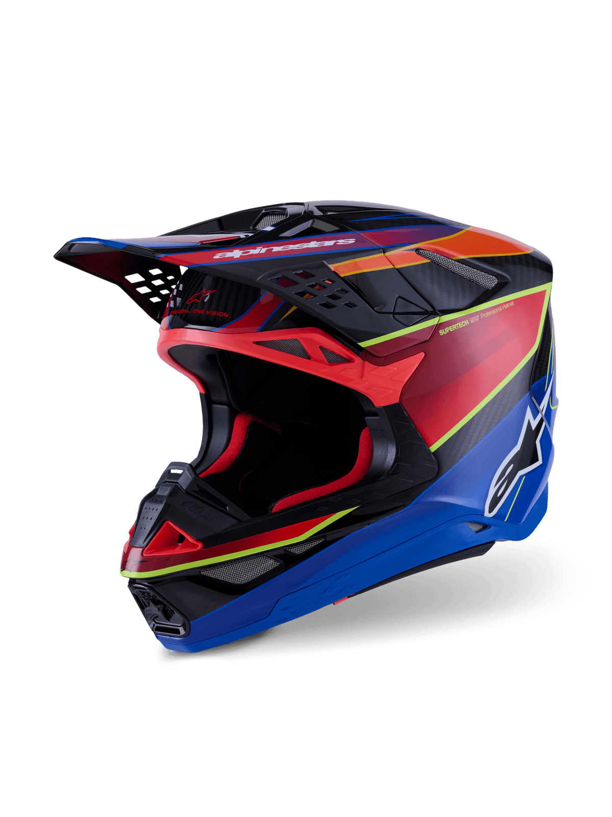Alpinestars Casque Supertech M10 Era Fluo Brillant Bleu Rouge Jaune - MxProStoreParts