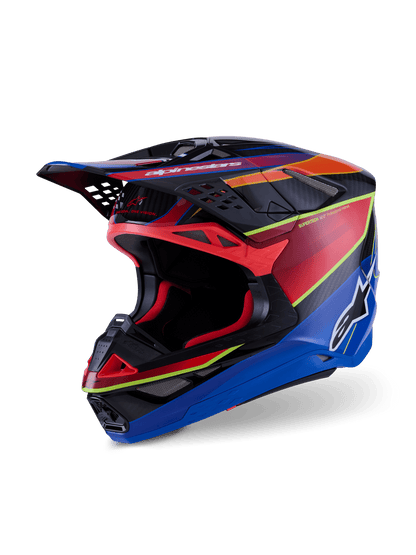 Alpinestars Casque Supertech M10 Era Fluo Brillant Bleu Rouge Jaune - MxProStoreParts