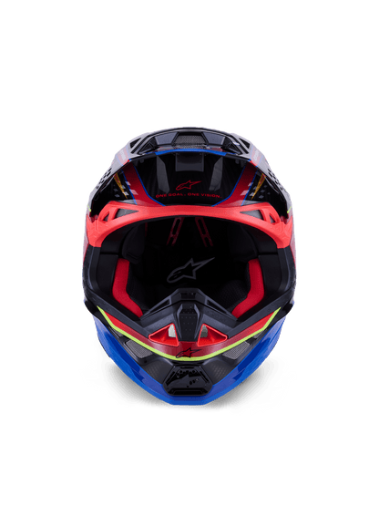 Alpinestars Casque Supertech M10 Era Fluo Brillant Bleu Rouge Jaune - MxProStoreParts
