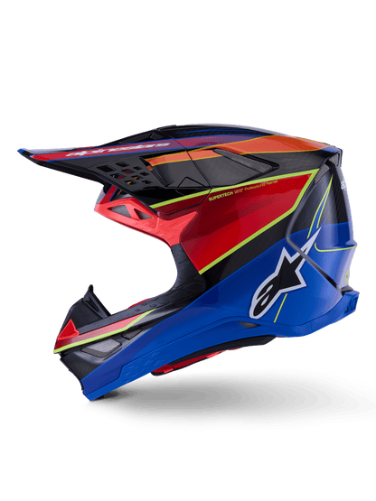 Alpinestars Casque Supertech M10 Era Fluo Brillant Bleu Rouge Jaune - MxProStoreParts