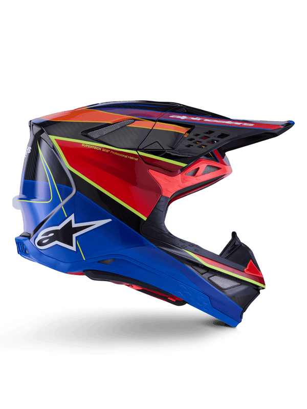 Alpinestars Casque Supertech M10 Era Fluo Brillant Bleu Rouge Jaune - MxProStoreParts