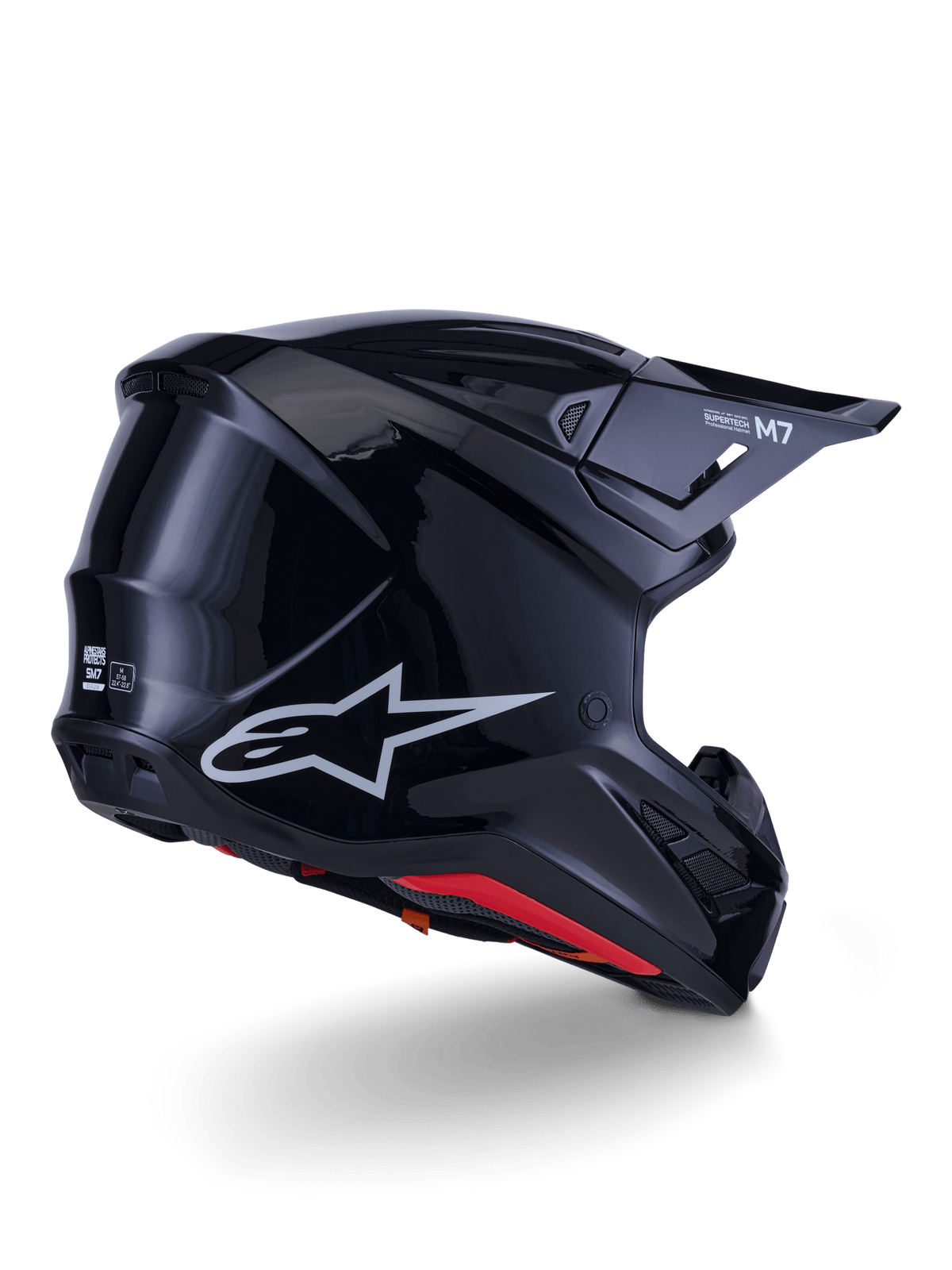 Alpinestars S‑M7 Solid Casco ECE 22.06 Negro Brillante - MxProStoreParts
