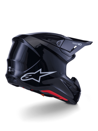 Alpinestars S‑M7 Solid Casco ECE 22.06 Negro Brillante - MxProStoreParts