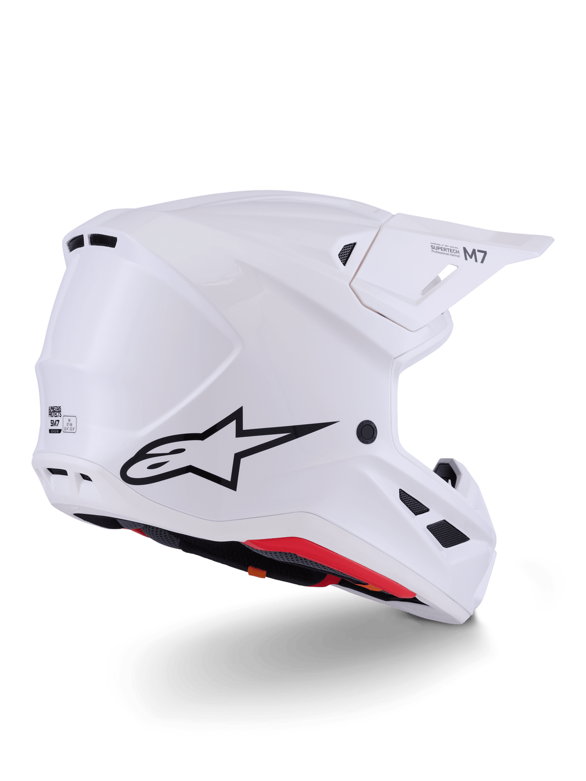 Alpinestars S-M7 Solid Off-Road Helmet Glossy White ECE 22.06 - MxProStoreParts