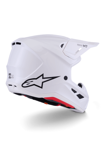 Alpinestars S-M7 Solid Off-Road Helmet Glossy White ECE 22.06 - MxProStoreParts