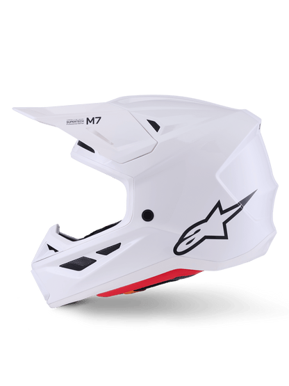 Alpinestars S-M7 Solid Off-Road Helmet Glossy White ECE 22.06 - MxProStoreParts