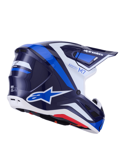 Alpinestars S-M7 Rise Casco Off-Road Aerodinámico Azul-Blanco Brillante - MxProStoreParts