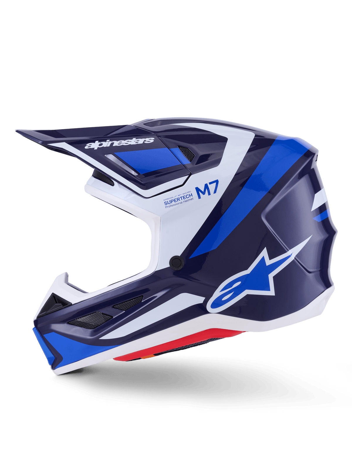 Alpinestars S-M7 Rise Casco Off-Road Aerodinámico Azul-Blanco Brillante - MxProStoreParts