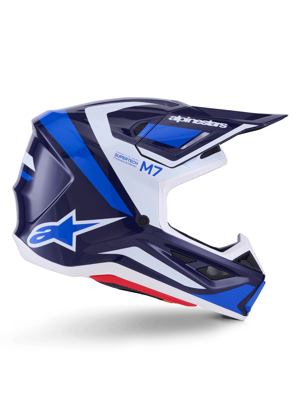 Alpinestars S-M7 Rise Casco Off-Road Aerodinámico Azul-Blanco Brillante - MxProStoreParts