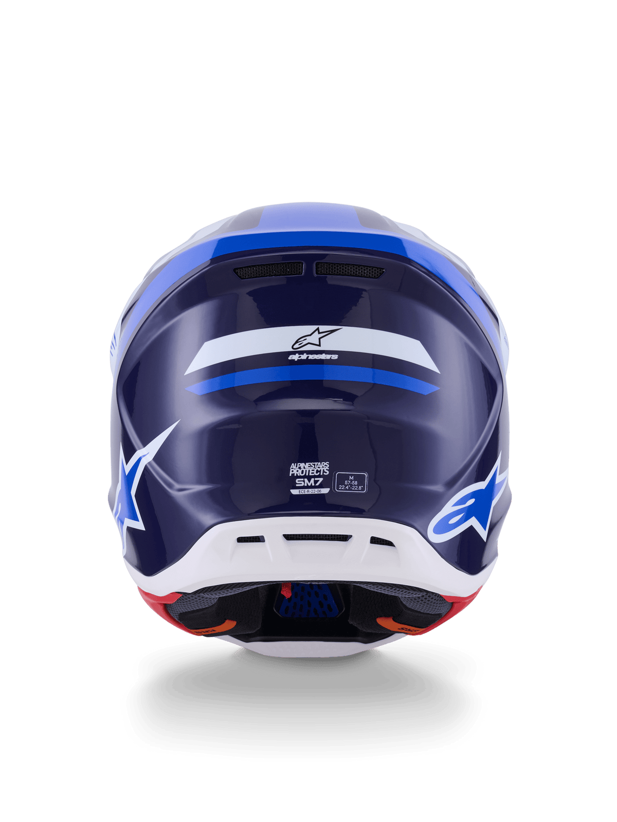 Alpinestars S-M7 Rise Casco Off-Road Aerodinámico Azul-Blanco Brillante - MxProStoreParts
