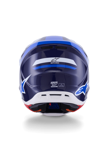 Alpinestars S-M7 Rise Casco Off-Road Aerodinámico Azul-Blanco Brillante - MxProStoreParts