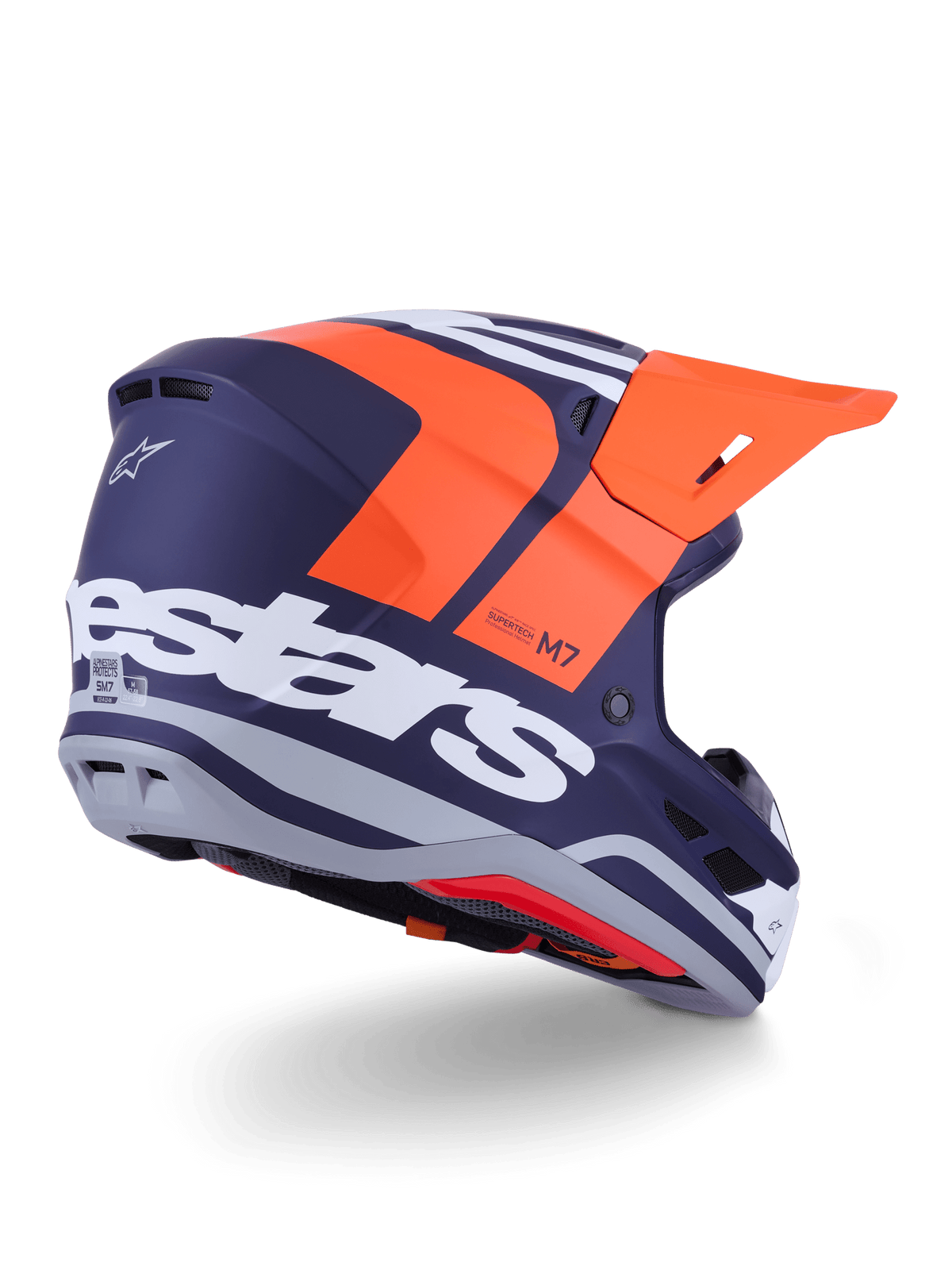 Alpinestars S-M7 Core Casque ECE 22.06 Orange Bleu Mat - MxProStoreParts