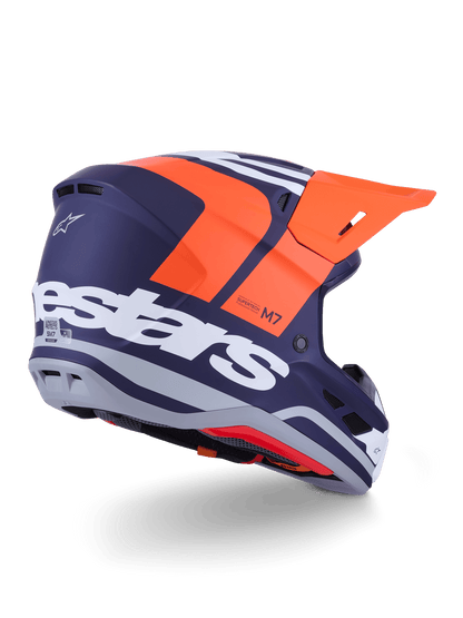 Alpinestars S-M7 Core Casque ECE 22.06 Orange Bleu Mat - MxProStoreParts