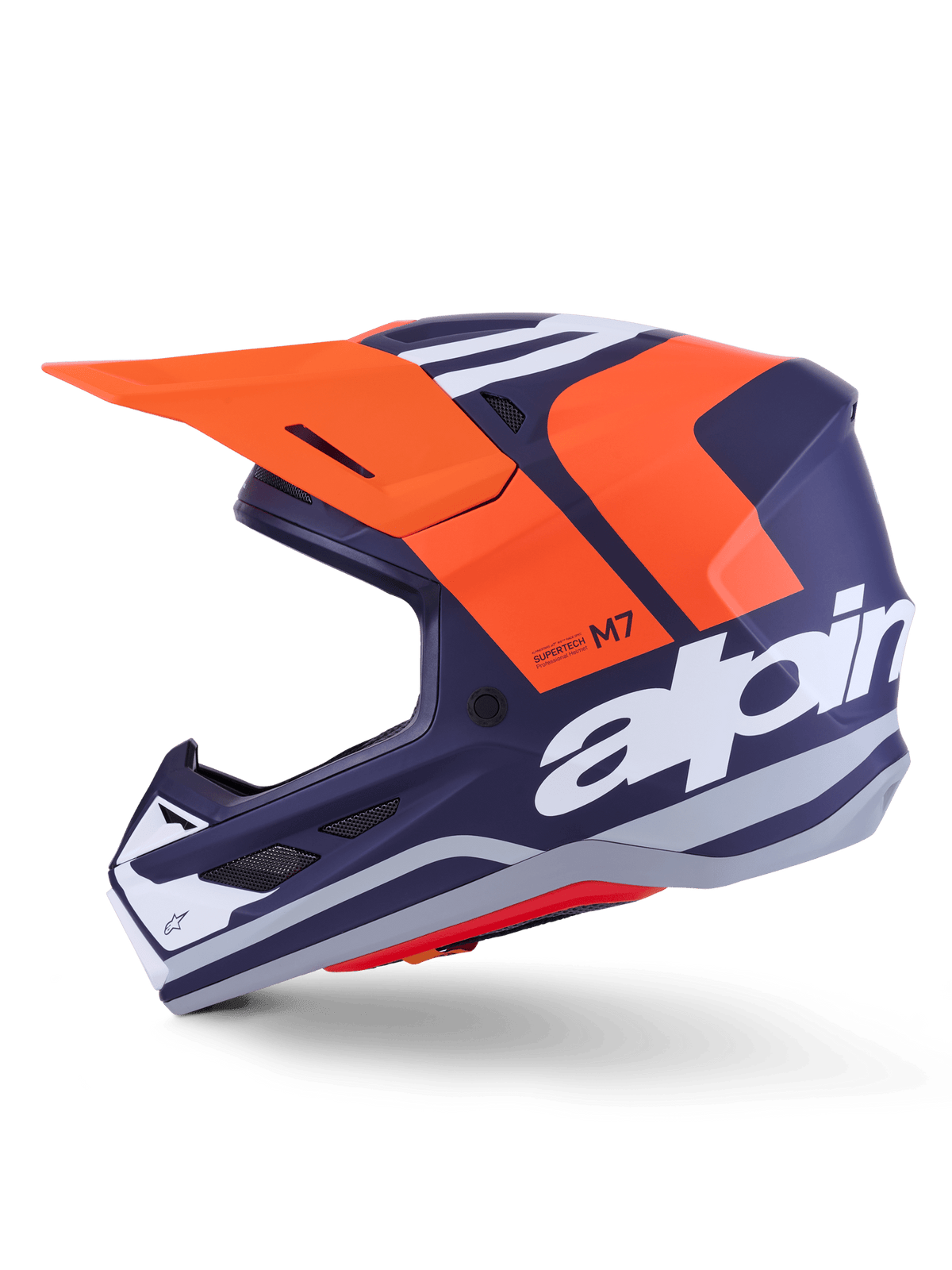 Alpinestars S-M7 Core Casque ECE 22.06 Orange Bleu Mat - MxProStoreParts