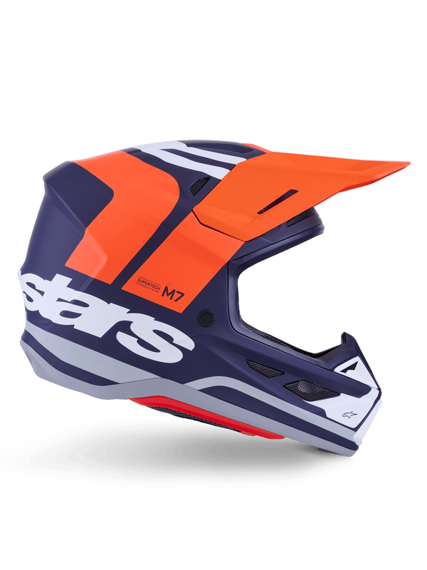 Alpinestars S-M7 Core Casque ECE 22.06 Orange Bleu Mat - MxProStoreParts