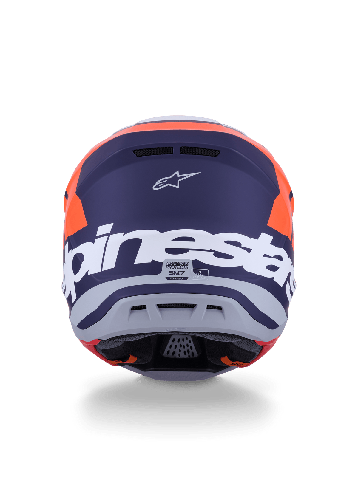 Alpinestars S-M7 Core Casque ECE 22.06 Orange Bleu Mat - MxProStoreParts